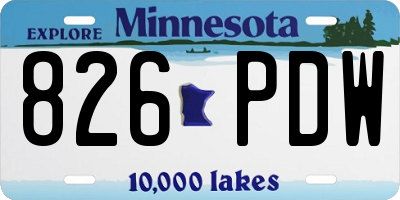 MN license plate 826PDW