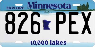 MN license plate 826PEX