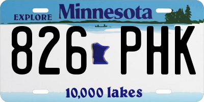 MN license plate 826PHK