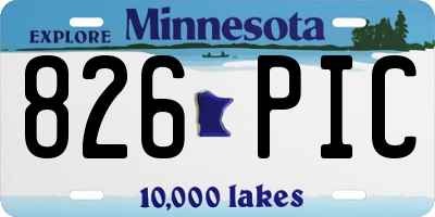 MN license plate 826PIC