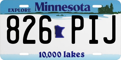 MN license plate 826PIJ