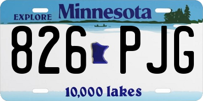 MN license plate 826PJG