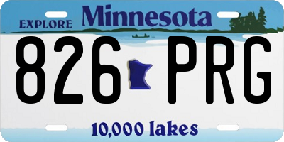 MN license plate 826PRG
