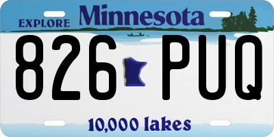 MN license plate 826PUQ