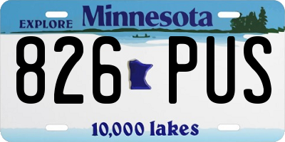 MN license plate 826PUS