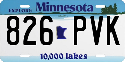 MN license plate 826PVK