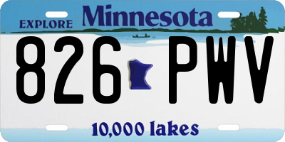 MN license plate 826PWV