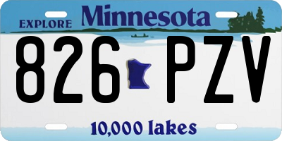 MN license plate 826PZV