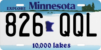 MN license plate 826QQL