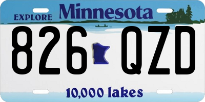 MN license plate 826QZD