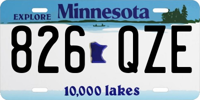 MN license plate 826QZE