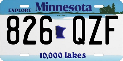 MN license plate 826QZF