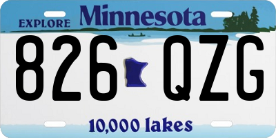 MN license plate 826QZG