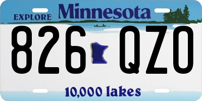 MN license plate 826QZO