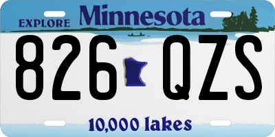MN license plate 826QZS