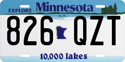MN license plate 826QZT