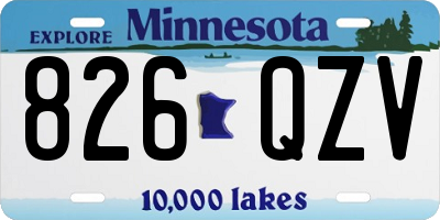 MN license plate 826QZV
