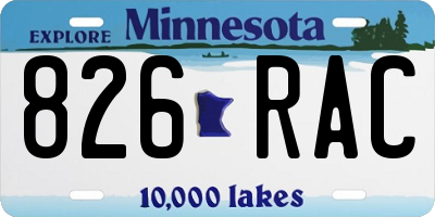 MN license plate 826RAC