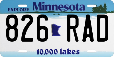 MN license plate 826RAD
