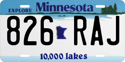 MN license plate 826RAJ