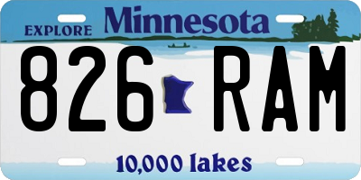 MN license plate 826RAM