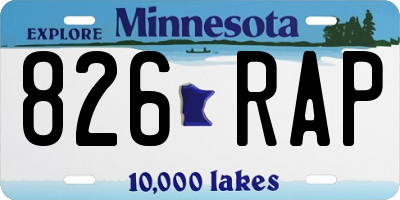 MN license plate 826RAP