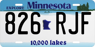 MN license plate 826RJF
