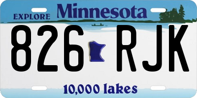 MN license plate 826RJK