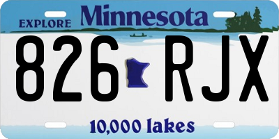 MN license plate 826RJX