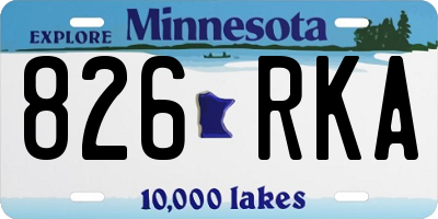 MN license plate 826RKA