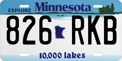 MN license plate 826RKB