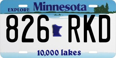 MN license plate 826RKD