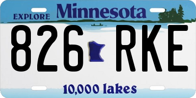 MN license plate 826RKE