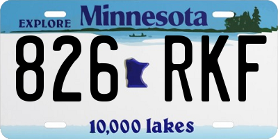 MN license plate 826RKF