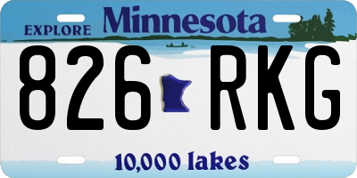 MN license plate 826RKG