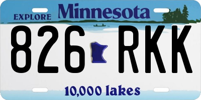 MN license plate 826RKK