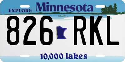 MN license plate 826RKL