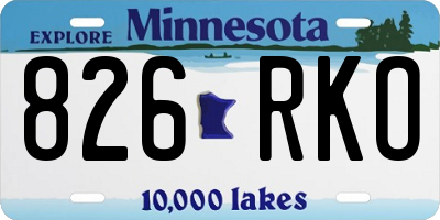 MN license plate 826RKO