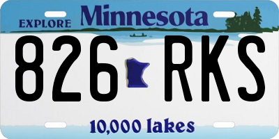 MN license plate 826RKS