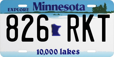 MN license plate 826RKT