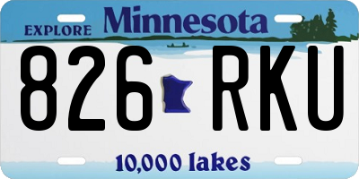 MN license plate 826RKU