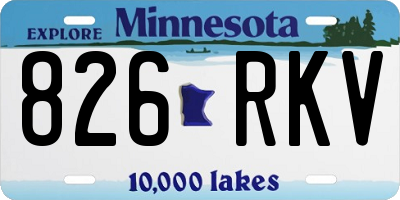 MN license plate 826RKV