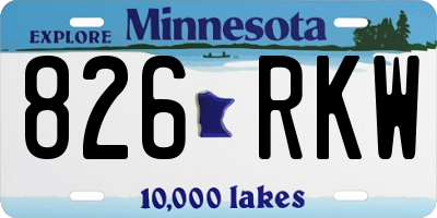 MN license plate 826RKW