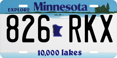 MN license plate 826RKX