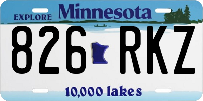 MN license plate 826RKZ
