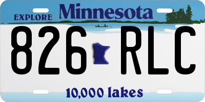MN license plate 826RLC