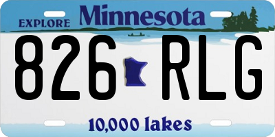 MN license plate 826RLG