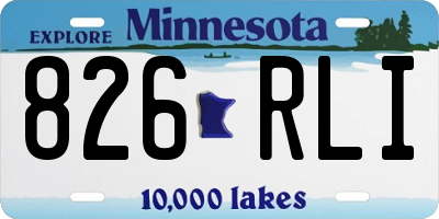 MN license plate 826RLI