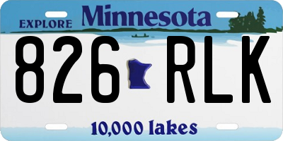 MN license plate 826RLK