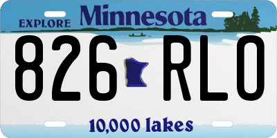MN license plate 826RLO